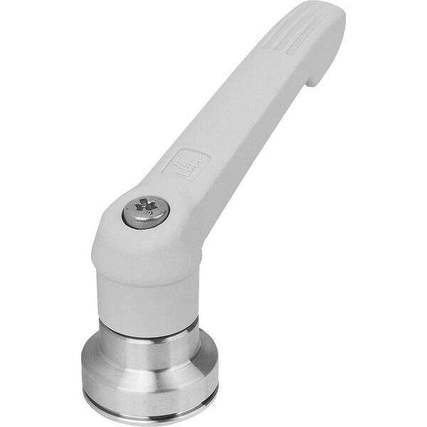 Kipp Adjustable Handle W Clamp Force Intensif Size:5, M12, Plastic Gray Ral7035, Comp:Stainless Steel K1598.51288 - main